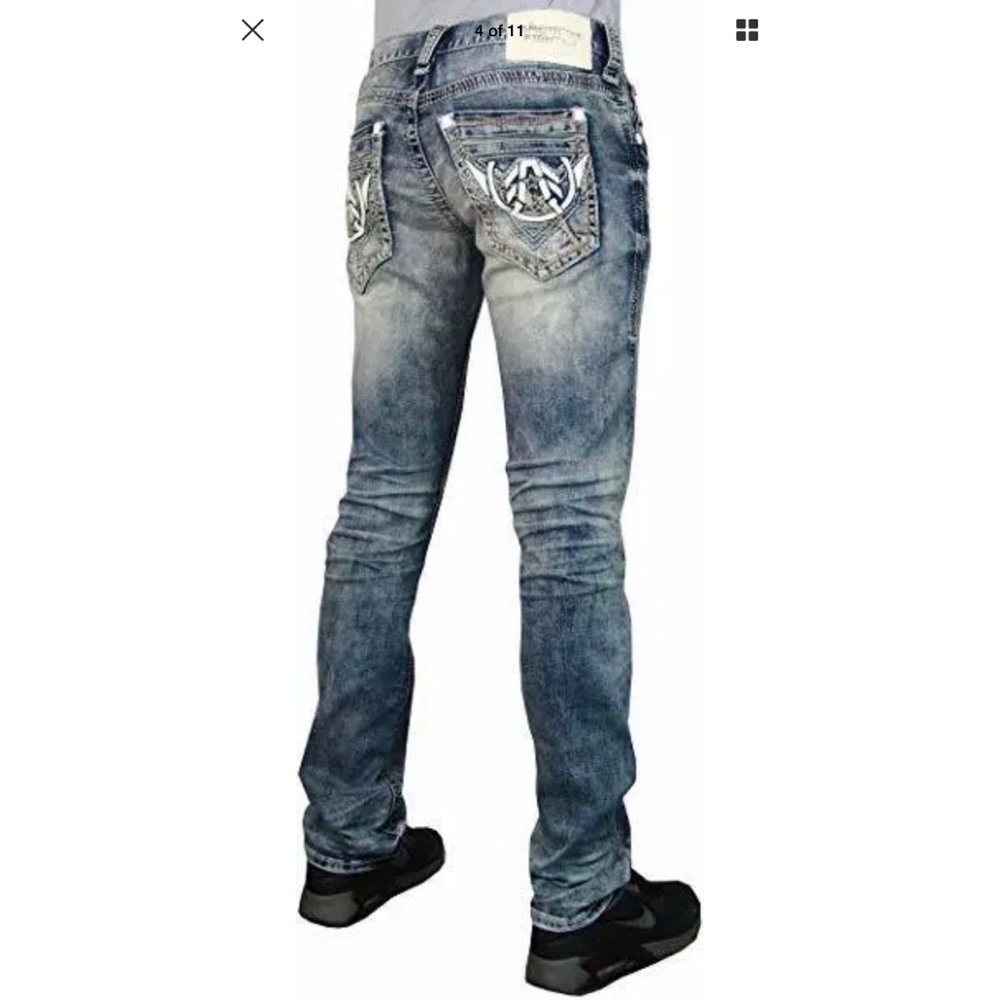 AMERICAN FIGHTER Men Denim Jeans LEGEND BATTLE FRA - Picture 3 of 9